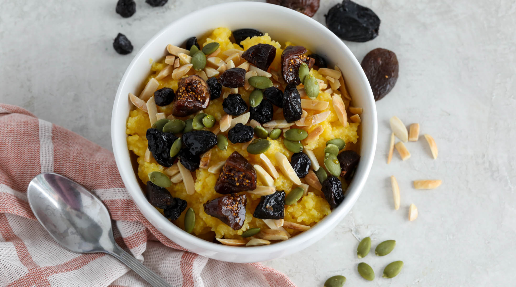 Breakfast Polenta with Fruit Medley & Tart Cherries