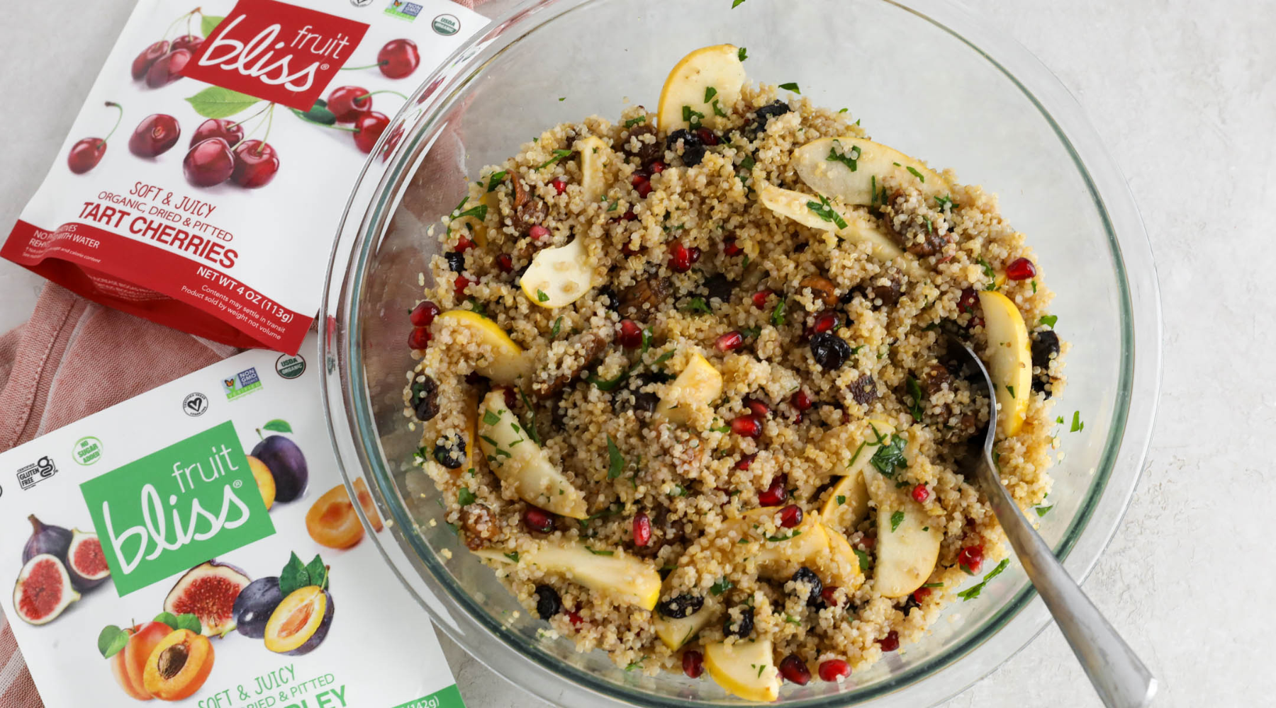 Quinoa Salad with Tart Cherries, Figs, and Pomegranate Seeds